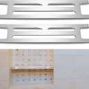 Teenyyou 2 Pcs 316 Stainless Steel Shower Niche Shelf Insert - 3mm Ultra-Thin Brushed Metal Divider for 12" Prefabricated Niches, Marine Grade Floating Shelf for Bathroom Tile Remodel & Storage