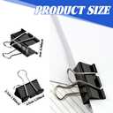 150pcs Binder Clips 1.25 Inches Medium Binder Office Clamps Black Paper Clips and Binder Clip Bulk for Office Supplies, Home, School (Medium)