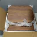 Rattan Nightstand, Boho Night Stand Farmhouse Wood Bedside Table with Storage and Open Shelf, End Side Accent Table for Bedroom,Living Room,Walnut (Normal)