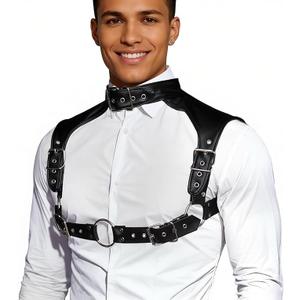 TARZNGGLOP Men's Body Harness Belt PU Leather Body Chest Costume