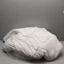 APSMILE Luxury All Season Down Feather Fibers Comforter Full/Queen Size Duvet Insert - 100% Organic Cotton, High Fill Power Medium Warmth, (Ivory White, 90X90)