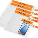HEETA 5-Pack Clear Waterproof Dry Bag Pouch, Water Tight Cases Dry Bags Document Holder for Camera Mobile Phone Maps, Kayaking Boating (Orange)