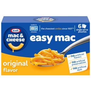 2 x Kraft Easy Mac and Cheese, 6 Packets, for Easy Dinner or Dinner Sides, Original Flavor, No Artificial Flavors, Preservatives or Dyes, 12.9 oz