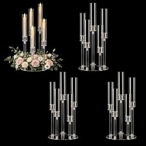 4 Pack 5 Arm Acrylic Candelabra Centerpiece for Tables
Clear Candle Holder Stand with Removable Lampshade,Elegant Centerpieces for Wedding Dinner Party Home Decor Fits LED Candles