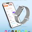 Smart Bracelet for Men Women, Health Activity Fitness Trackers, 24H Sleep Tracker, 24/7 Continuous Heart Rate/Blood Pressure/HRV/Stress Monitor, 170+ Sports Modes Smart Wristband with 2 Bands Free APP