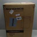 HIGOGOGO Square Stuffed Pouf Ottoman, Corduroy Poufs with Foam Chunk Filling, Furry and Fluffy Pouf Foot Stool Storage Ottoman, 21 X 21 Floor Poufs Foot Rest for Living Room, Dark Grey (21.6 Inch)