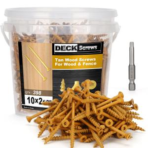 Deck Screws #10 x 2-1/2, T25 Star Torx Drive Flat Head Wood Screws, Tan, 5lb