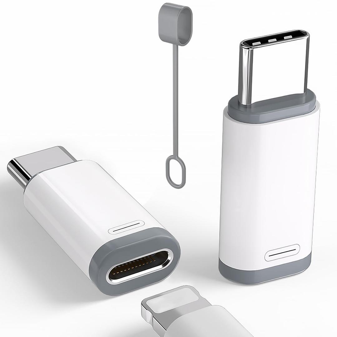 2 Pack Lightning to USB C Adapter for iPhone 15/16/17 Pro/17 Pro Max,for iPhone 17/16 Charger,17/16 Accessories,Fast Charging & Data Transfer,USB C Charger Connector Cable,Not for Audio/OTG