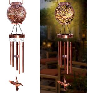 Wind Chimes for Outside, Windchimes Outdoors Hummingbird Gifts for Mom Women Grandma, Hanging Solar Lantern Solar Wind Chimes for Outside Patio Yard Garden Decor