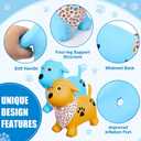 2 Pack Bouncy Animal Dog Hopper Inflatable Bouncing Horse Hopper Toys Jumping Ride on Hopping Bounce with Pump Rubber Bouncing Animal Gift for Boys Girls(Light Blue, Yellow,Lovely Style)