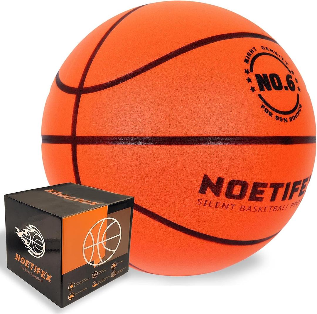 Upgraded Weighted Silent Basketball, High-Density Quiet Indoor Training Ball with Gift Box, Real Bounce Soft Material, Ideal for Home & Apartment Dribbling Practice, Orange Size 6