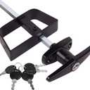 5-1/2" T-Handle Lock kit,EFFIBUILD Shed Door Latch with 4 Keys, 5-1/2" Stem Shed T-Handle Lock Kit for Sheds Doors, Playhouses, Chicken Coops,Camper, RV, Garage Door(Black).