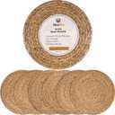 13.5 Woven Placemats, Round Rattan Placemats Set of 6, Natural Wicker Chargers for Dinner Plates, Heat Resistant, Easy to Clean, and Non-Slip  Elegant and Practical Addition to Your Dining Table