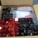 48 PCS Black Red Shimmer Wall Backdrop, Square Sequin Photo Backdrops Panel, Glitter Wall Background for Birthdays, Weddings, Graduation, Engagements, Disco Bachelorette Party Decoration (6FTx8FT)