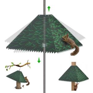 16" Metal Squirrel Baffle, Outdoor Bird Feeder Pole Squirrel Spikes Baffle, Hanging Bird Feeder for 4x4 Wooden Posts,Tree Trunks (Glass Green,1pc)