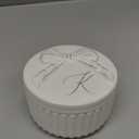 COLLECTIVE HOME Monogram Initial Jewelry Box with Bow - Elegant Ring Holder & Earring Dish | Christmas Gift Idea for Women, Unique Birthday Present for Her (K)