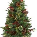 Nearly Natural 4ft. Pine, Pinecone and Berries Artificial Christmas Tree in Decorative Urn