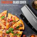 Mooues Pizza Peel Aluminum Pizza Spatula, Metal Pizza Paddle(14inx 16in) with Rocker Cutter Foldable Wood Handle, [Storage bag included], for Family Pizza Oven Baking Pizza, Dough, Bread & Pastry