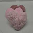 Liliful 3 Pcs Faux Rabbit Fur Heart Pillows Helloween Fluffy Heart Throw Pillows Christmas Cute Couch Cushion Soft Decorative Throw Cushion for Bed Sofa Girls Women(12 x 11 Inch,Pink Series)