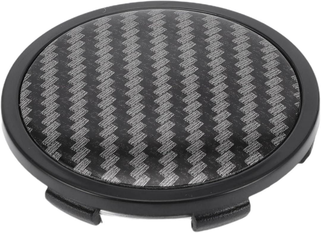 Universal Wheel Center Caps Hub Caps Rim Center Caps Plastic 1 Pcs for Ford for Chevy with Black Carbon Fiber Pattern Sticker OD: 65mm/2.56" Black
