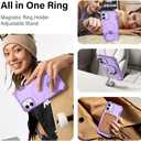 Designed for iPhone 16 Case with Magnetic Stand [Military Drop Protection][Compatible with Magnet] Shockproof 16 Phone Case with Ring Holder, Purple