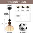 KCO Lighting White Fabric Lantern Pendant Light Japanese Silk Ceiling Light Farmhouse Black Pendant Kitchen Light Small Round Hanging Light Fixture Modern Dining Room Chandelier
