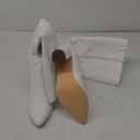 DREAM PAIRS Knee High Boots Women Chunky Heel Pointed Toe Tall Boots for Women Side Zipper Long Boots (9, White-pu)