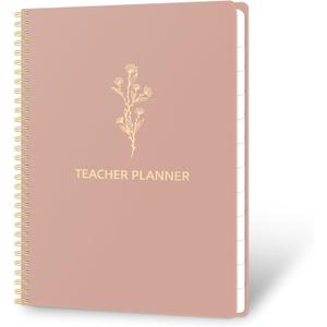2 x Teacher Planner Undated  12-Month Academic Organizer with Calendar & Weekly Lesson Plans, Student Info, Checklists & School Events  Classroom Management Notebook for Teachers, 8.5x11.5 (Rose Gold)
