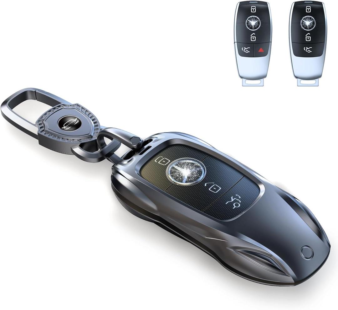 for Benz Key Fob Cover,Fit A B C E G S R Class SL SLC CLS CLA GLB GLC GLE GLS AMG CLK ML SLK Key Case Shell (Classic Blackfor Benz-A)