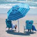 Tommy Bahama 6' UPF 50+ Tilt Beach Umbrella with Integrated Sand Anchor, Wind Vent, and Carry Bag