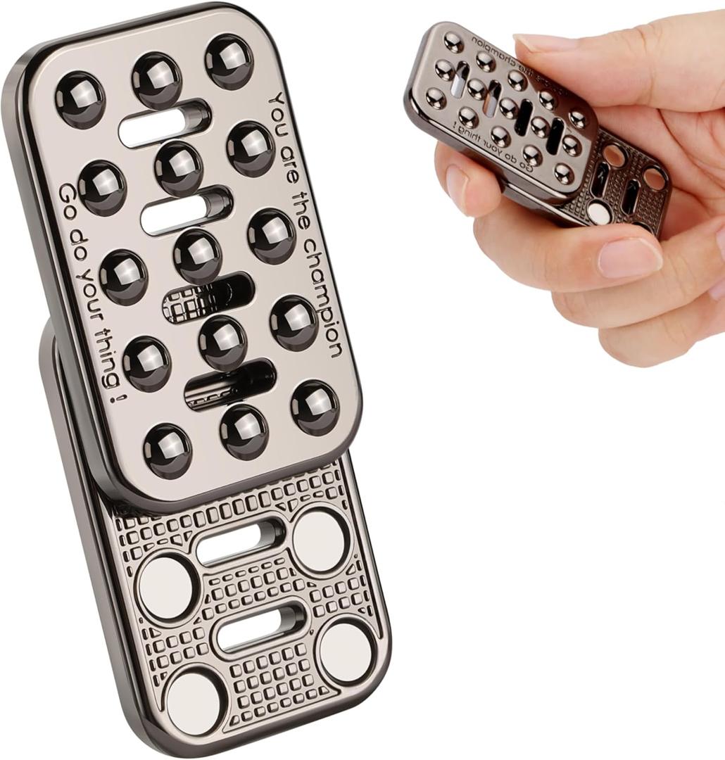 Fidget Toys Adults Metal Fidget Slider with Clear Stops and Sound (No Rattling Noise), Creative Magnetic Fidget Toy Cheer Up Gift for Adults, EDC Sensory Toys