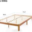 Mellow Naturalista Classic 12 Inch Solid Wood Platform Bed with Wooden Slats, Cal King, Natural Pine
