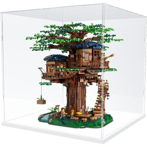 DuvinDD Acrylic Display Case for Collectibles Lego Clear Acrylic Display Box Countertop Dustproof Protection Large Showcase Toys Action Figure Stand Home Storage Box with Base (17x17x17 inch)