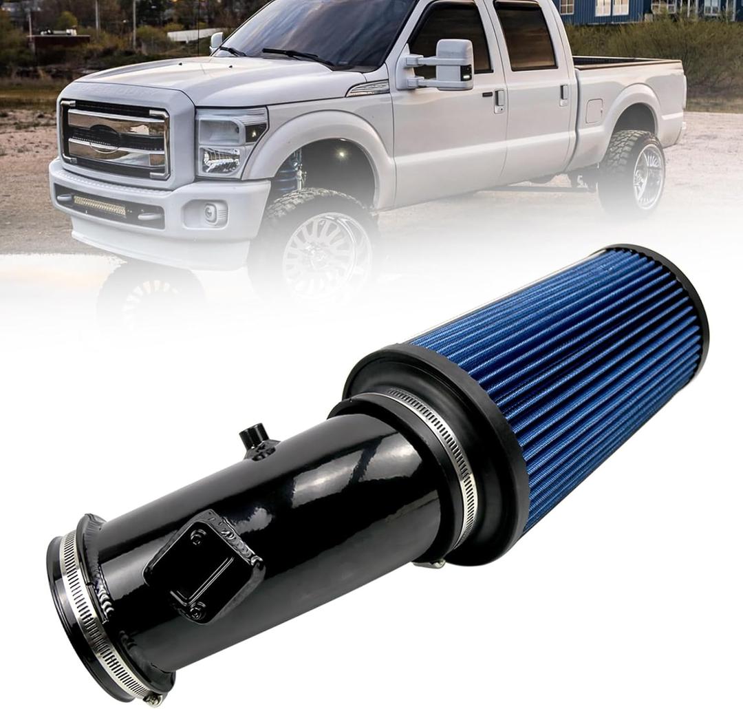 RULLINE 4" Air Intake System with Oiled Filter for Ford F250 F350 F450 6.7L Powerstroke Diesel 2011-2016 (Blue)