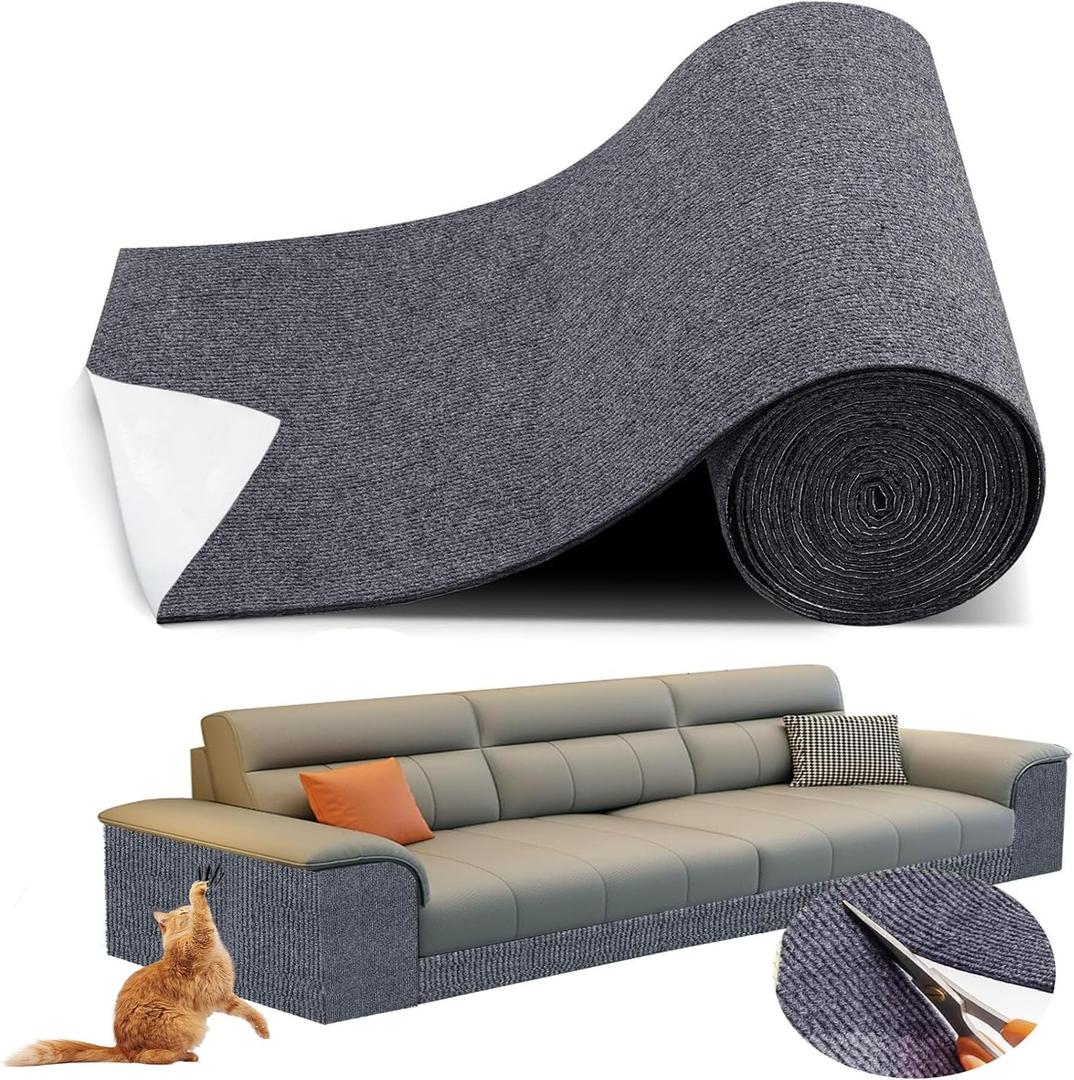 Cat Scratch Furniture Protector, Trimmable Self-Adhesive Cat Scratcher Mat for Cats Couch Furniture or Wall Protector,Covering Cat Tower,and Replacement Pads (40 x 15.8 inch)