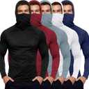 HovSiyla Mens Fishing Hoodie UV Sun Protection Shirts UPF Rash Guard Long Sleeve Shirts Hiking Performance Mesh Face Mask Top XL