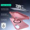 ESR for iPhone 16 Plus Phone Case with Stand, 23ft Military-Grade Drop Protection with Camera Control, Shock-Absorbing Rugged Cover, Compatible with MagSafe Accessories, Cyber Series, Pink