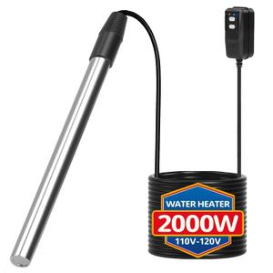 Immersion Water Heater, 2000W Electric Submersible Water Heater with GFCI, Fast Heating Bathtub Heater for Above Ground Pool, Inflatable Swim Pool, Stock Tank, Hot Tub, Camping, Baptistery, Outdoor