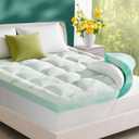4-Inch Dual-Layer Bamboo Viscose Cooling Memory Foam Queen Mattress Topper