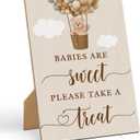 Babies are Sweet Take a Treat Sign Baby Shower Sign-811 Inches, Gold Dot Wooden Sign, Gender Neutral Tabletop Decor for Gender Reveal Party, Baby Shower Party Favors Supplies Decoration-LA89 (multicoloured85)