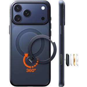 TORRAS 360 Magnetic Stand for iPhone 17 Pro Max Case with Camera Control Button, Fit for MagSafe, Mil-STD Protective Kickstand Case for iPhone 17 Pro Max Phone Case with Stand, Black, Q3 Spin TORRAS 360 Magnetic Stand for iPhone 17 Pro Max Case with Camera Control Button, Fit for MagSafe, Mil-STD Protective Kickstand Case for iPhone 17 Pro Max Phone Case with Stand, Black, Q3 Spin