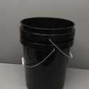 United Solutions 5 Gallon Bucket Heavy Duty Plastic Bucket Comfortable Handle Easy to Clean Perfect for on The Job Home Improvement or Household Cleaning; Black , 3 Count
