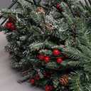 30 Inch Outdoor Prelit Christmas Tree 2 Pack, Battery Operated Flocked Snow Xmas Tree 100 LED Lights, for Entrances Tabletop Ornaments for Porch Driveway Yard Garden