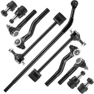 4 Ball Joints+2 Rear Sway Bars+3 Front and Rear Tie Rods+1 Pitman Arm Front Suspension Kit for 2007-2017 Wrangler, 2018 Wrangler JK