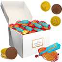 The Dreidel Company Hanukkah Chocolate Gelt Gold Coins 6-Mesh Bag, Chocolate Coins, Kosher Ou-D Certified Gelt (6 Mesh Bags) 4 Menorah and Dreidel Designed Coins Per Bag (EXP 01/01/27)