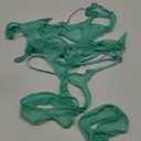 Aranmei Womens Sexy Eyelash Fishnet Lingerie Set Chain Babydoll Underwire Bra and Panty Sets with Garter Belt 4 Pieces (Medium, Light Green)