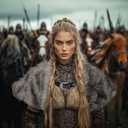 MCJC Medieval Cloak,Viking Costume Faux Fur Shawl For Women, Halloween Performance Accessory (Gray)