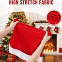 Smiry Christmas Chair Covers Set of 6, Red Santa Hat Chair Back Covers Dining Room, Washable Removable Slipcovers for Christmas Party Holiday Decoration
