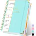 Huhuhero Lined Spiral Notebook Journal, 5 Subject Notebook with Dividers, 7.6" x 10.5", 240 Pages Hardcover Journals for Women Men Writing Work Note Taking, Office School Supplies (Green) (7.6x10.5, Mint Green)