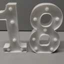 Treela 8.7'' Birthday Decorative LED Light up Numbers, Glitter Marquee Number Sign for Night Birthday Party Decorations Anniversary Bar LED Sign Backdrop Wall Table Centerpieces(18th,White)